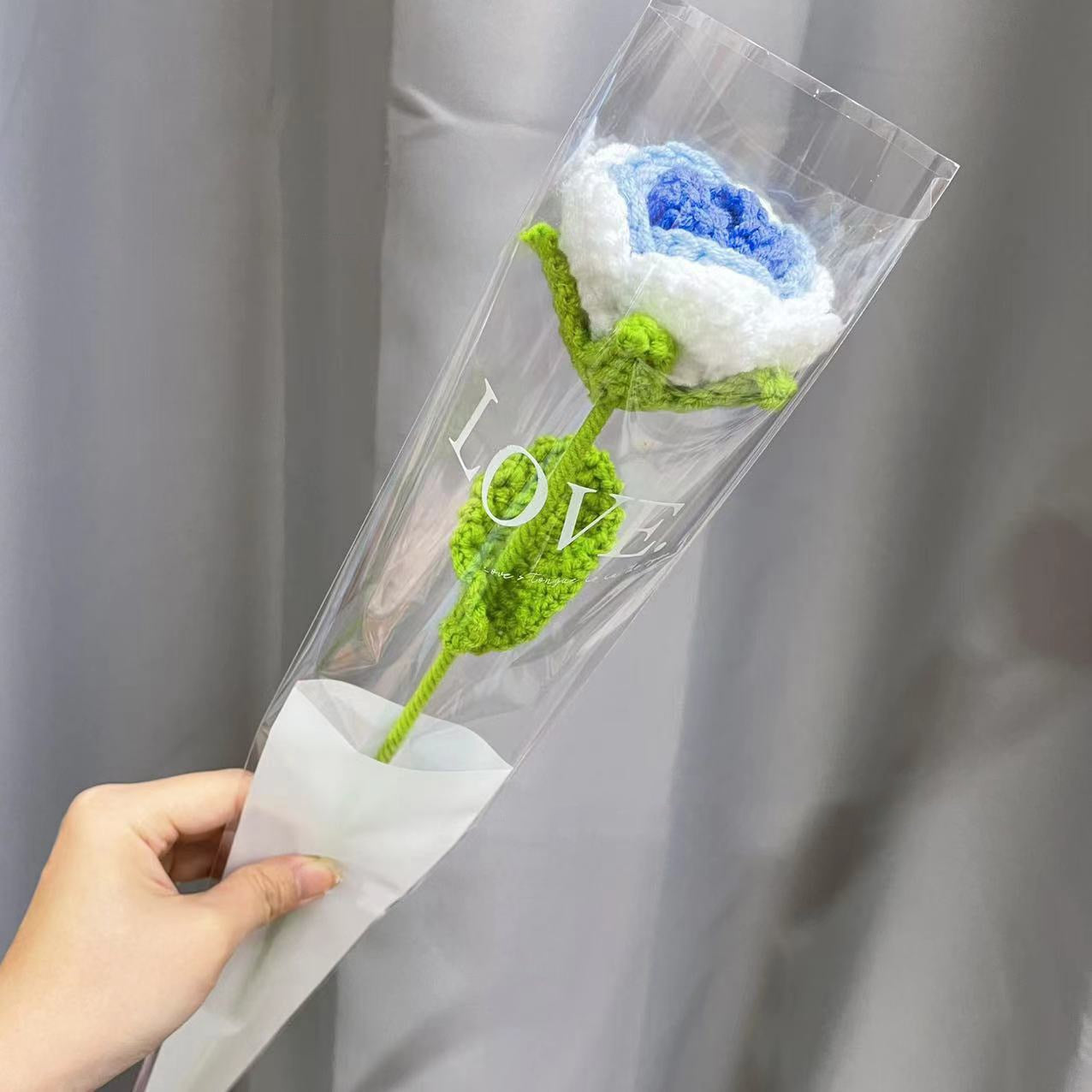 knitting Rose Flower Daisy Bouquet Sunflower Hand-Knitted Fake Flower knit flower Home Creative Decorate Gift