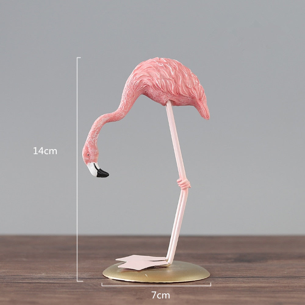 Nordic Style Flamingo Figurine Decoration Fairy Garden Livingroom Office Home Decor Accessories