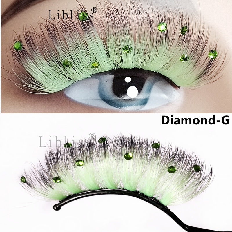 Natural/Long Glitter Shimmery Butterfly Eyelashes 25mm HandMade Full Strip Faux Mink Lashes With Butterflies