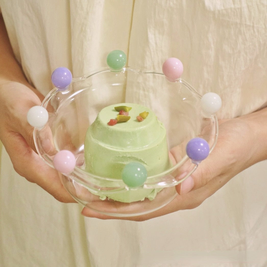 Crown Salad Bowl Cute Fruit Glass Bowl Snack Candy Cake Bowl Ice Cream Cup Home Decor