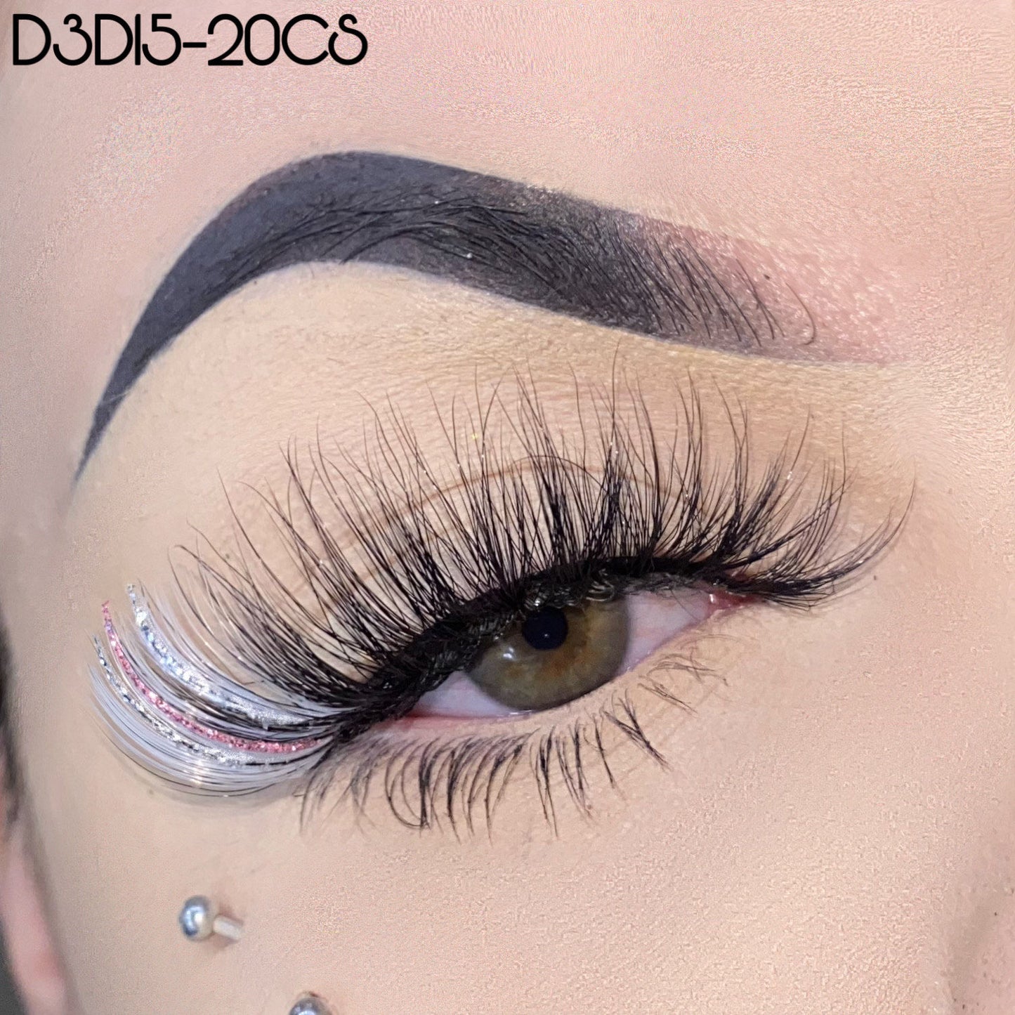 Colored Lashes Glitter Lashes Mink 15mm -20MM Fluffy Color Streaks Cosplay Makeup Beauty Eyelashes