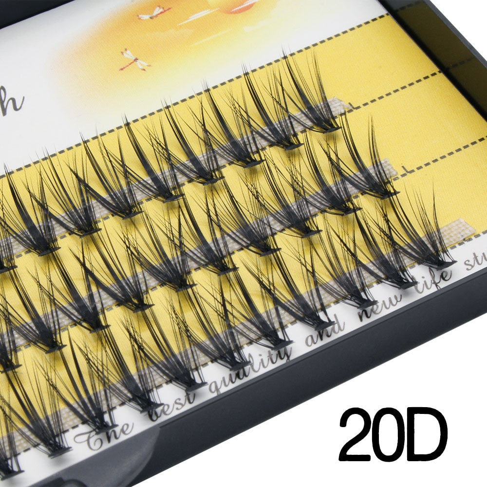 Fluffy 40D Eyelash Extension Mega Thick Natural Long Volume Effect Faux Lahses Bunche Individual