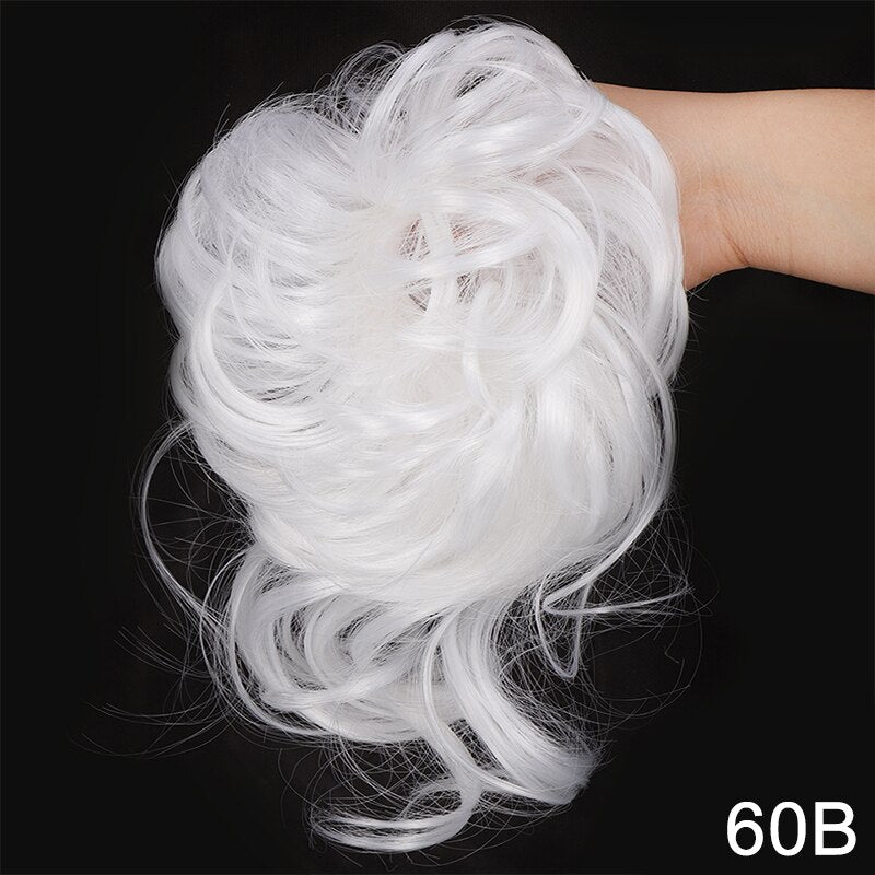 Synthetic Messy Chignon Scrunchies Natural Curly Hair Bun Pieces Fake False Hairpieces For Women Ponytail Extensions
