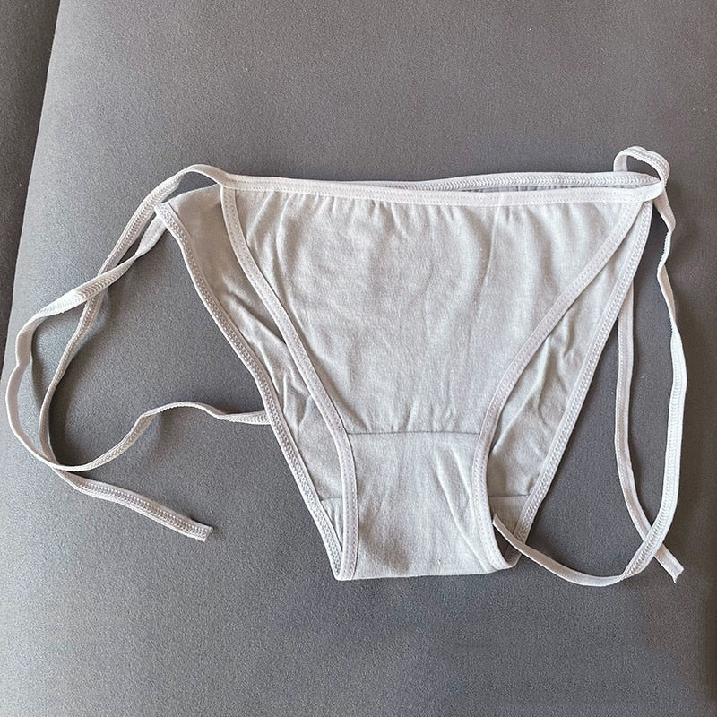 Women Panties Cotton Lace Sexy Girls Underwear Bow Perspective Underpants Breathable Briefs