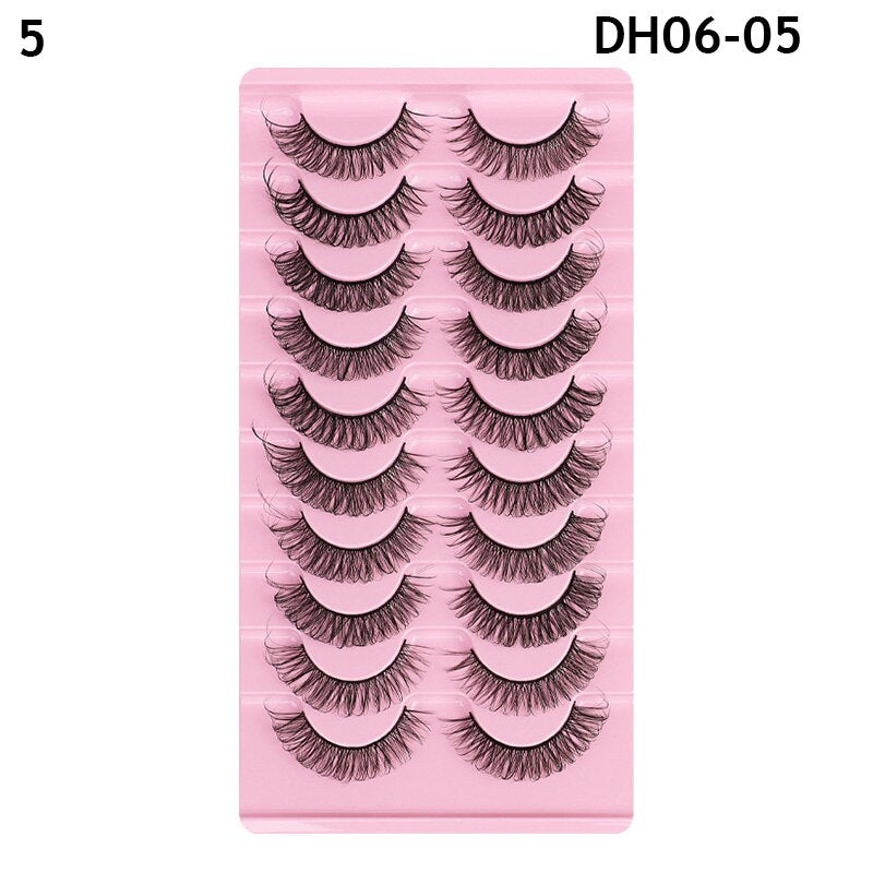 10 Pairs Faux Mink Lashes Natural False Eyelashes Fluffy Soft Wispy Dramatic Volume Lash Extension Wispy Long 3D