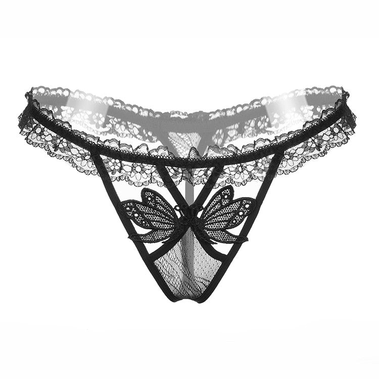 Pearl Massage Sexy Thong Hot Lace Embroidery Transparent Panties Women Sexy Lingerie Low Waist Hollowed Out T-back Femme Tangas
