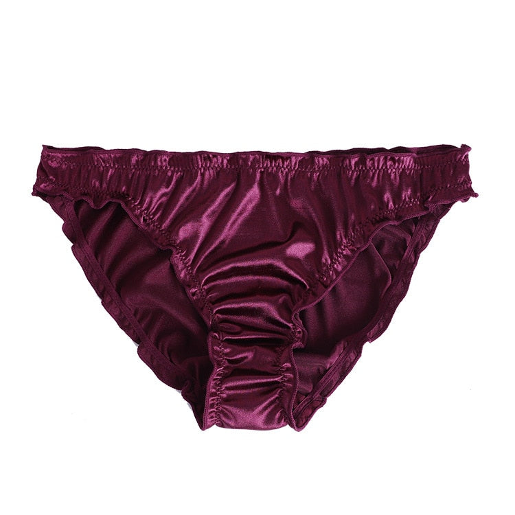 Large Size Ladies Underwear Low Waist Spot Sexy Soft Comfortable Super Elastic Satin Pants Cotton