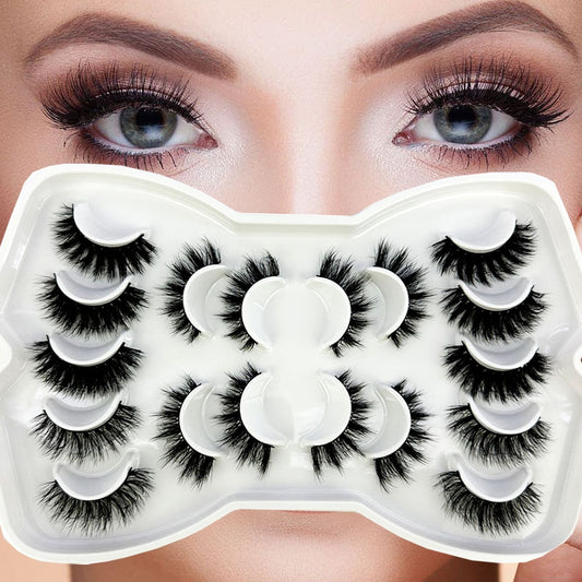 Mix 9Pairs 3D Faux Mink Lashes Fluffy Soft Wispy Volume Natural long False Eyelashes Reusable short Eyelashs