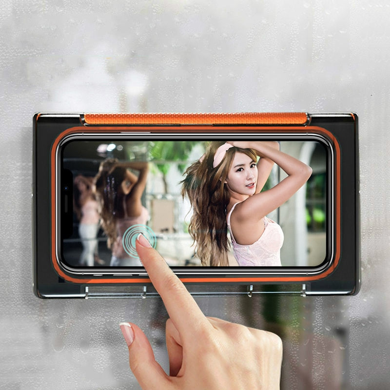 Shower Phone Box Waterproof Case Seal Protection Touch Screen Mobile Holder All Covered Handsfree Gadget Bathroom Organizer