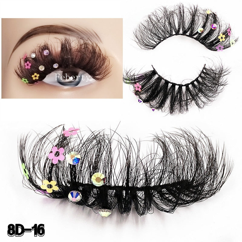 Faux Mink 25mm Lashes With Butterflys or flowers On Them Full Strip False Eyelashes Butterfly Lash For party