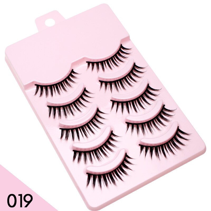 Manga Lashes 5pairs Natural Lashes 19 Styles of False Eyelashes Faux Cils Anime Lashes Soft  Daily Dating Lashes