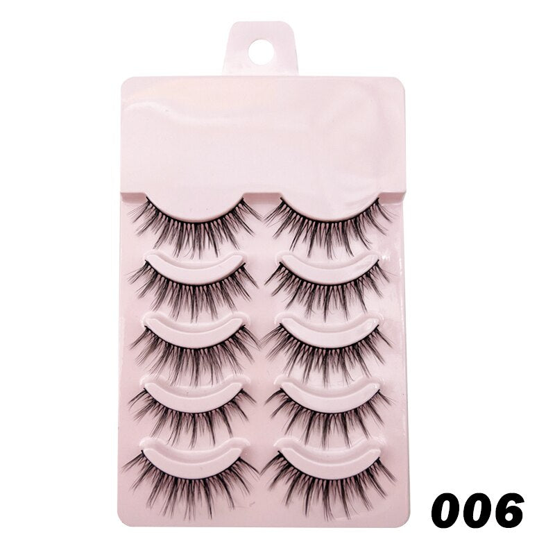 Manga Lashes 5pairs Natural Lashes 19 Styles of False Eyelashes Faux Cils Anime Lashes Soft  Daily Dating Lashes