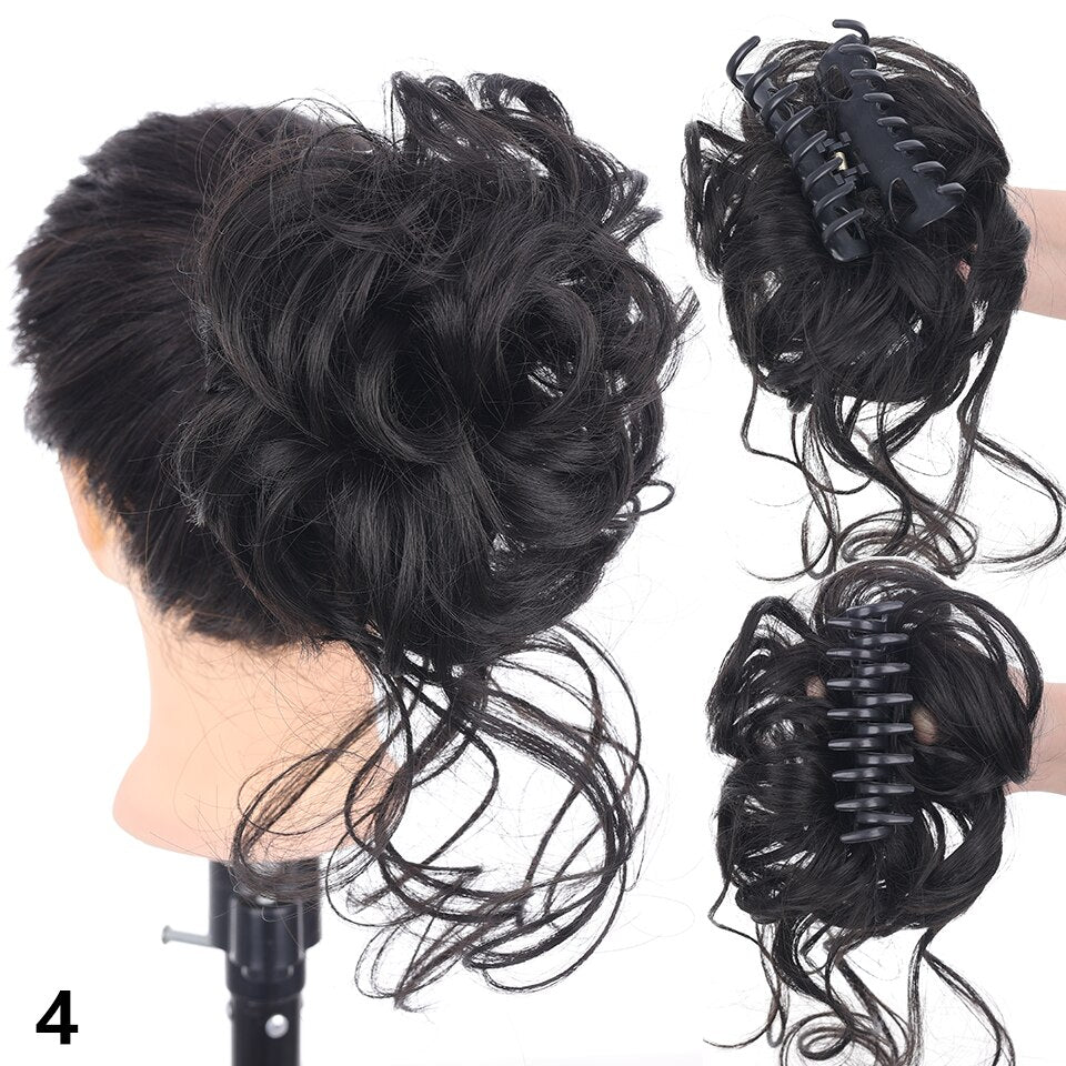 Synthetic Claw Chignon Clip in Hair Bun Messy Curly Hair Hairpieces Natural Wavy Curly Combs add Hair Volume for Women