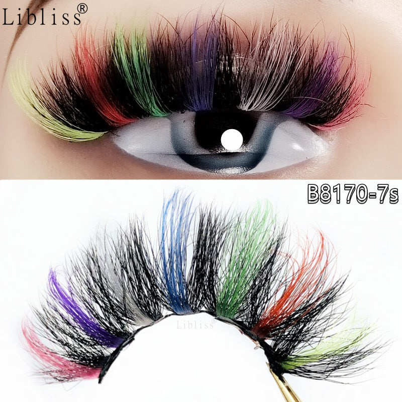 Natural/Long Glitter Shimmery Butterfly Eyelashes 25mm HandMade Full Strip Faux Mink Lashes With Butterflies