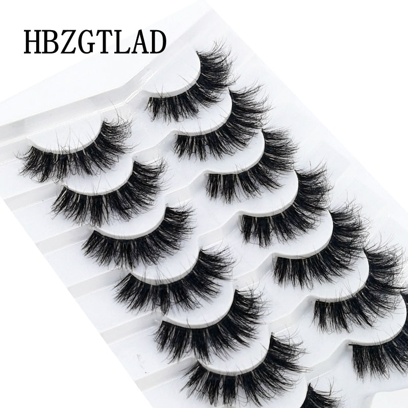 4/7 Pairs 3D Mink Lashes Natural Long Full Strip Lashes Transparent Short Mink EyeLashes Style False Eyelashes