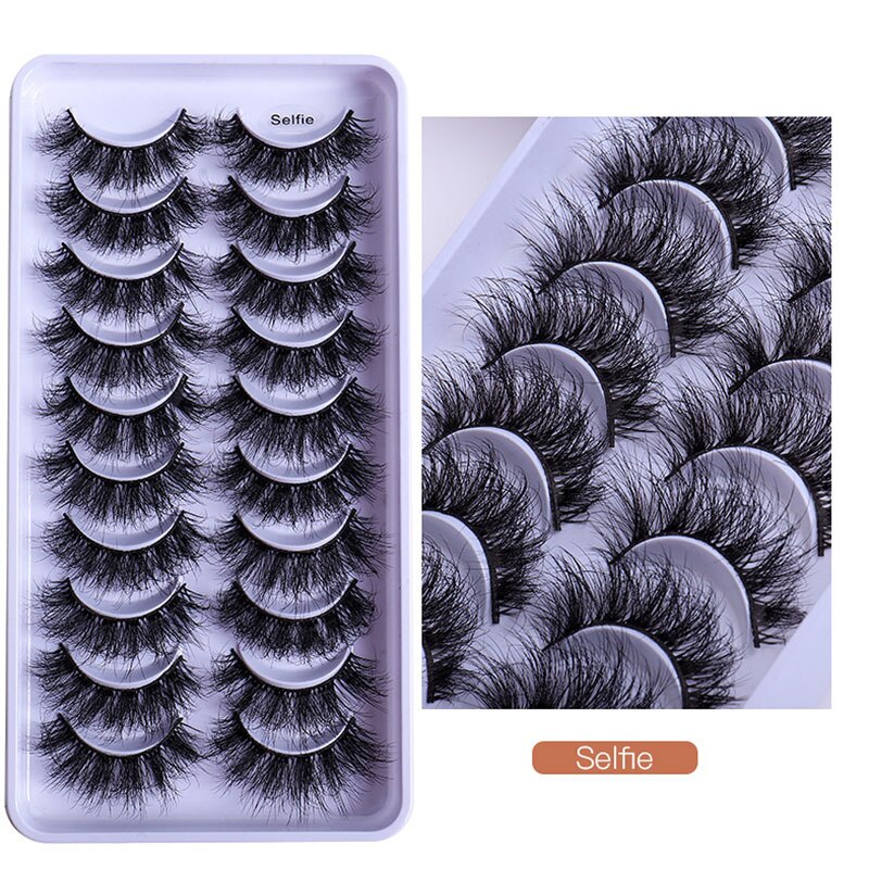 10 Pairs Faux Mink Lashes Natural False Eyelashes Fluffy Soft Wispy Dramatic Volume Lash Extension Wispy Long 3D
