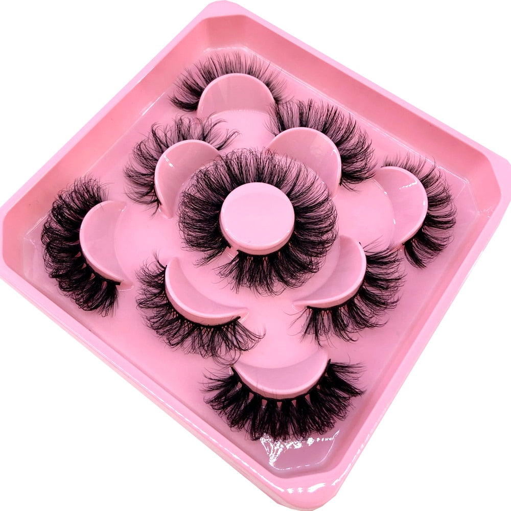 5 Pairs 3D Mink Lashes Natural Mink False Eyelashes Dramatic Volume Fake Eyelash Extension Faux Cils