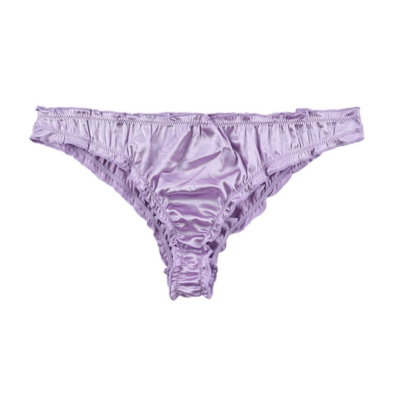 Large Size Ladies Underwear Low Waist Spot Sexy Soft Comfortable Super Elastic Satin Pants Cotton