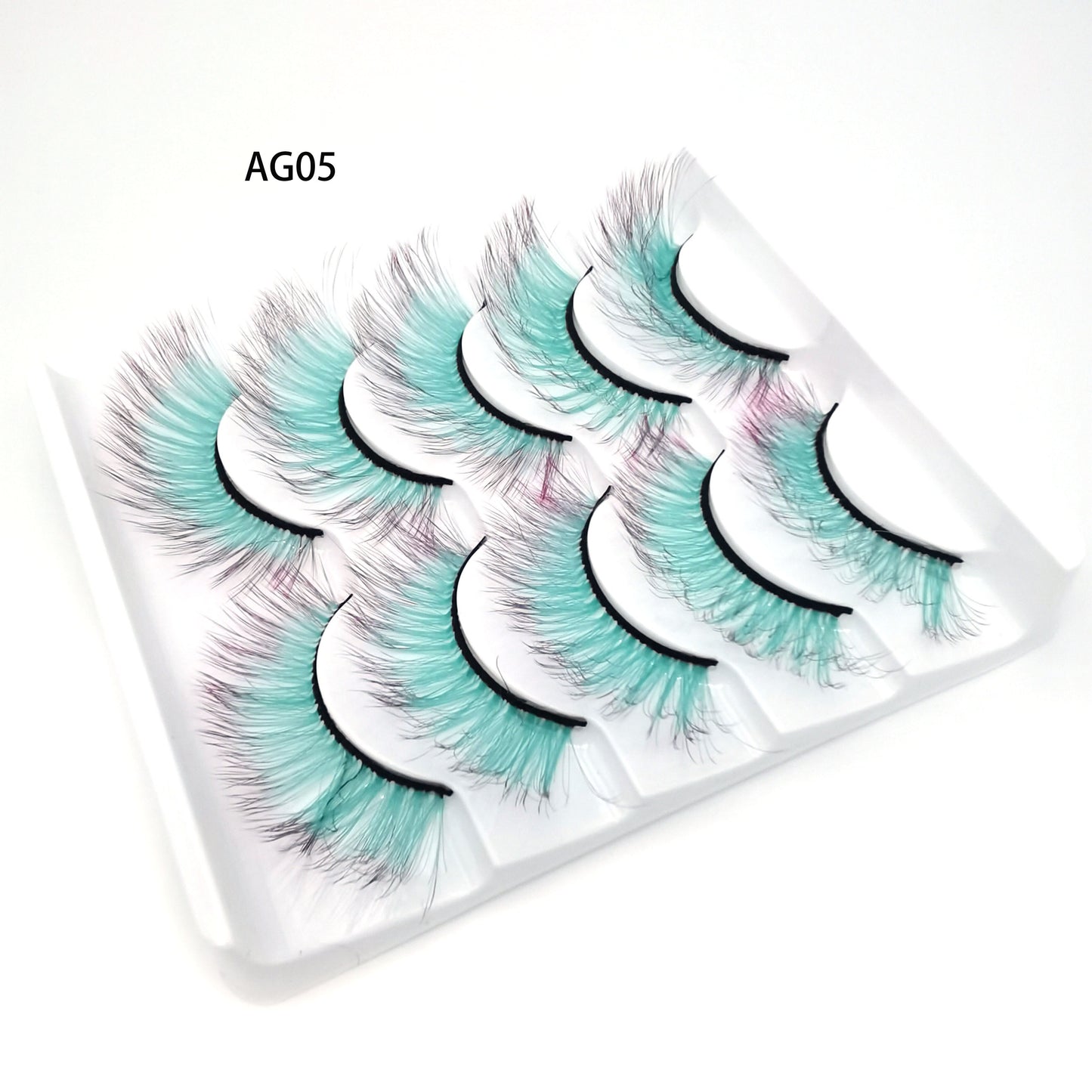 5 pairs 3D Mink Eyelashes Colorful 100% Mink Lashes Gradient Pink Blue Red White False Eyelashes Fluffy Soft Cilias