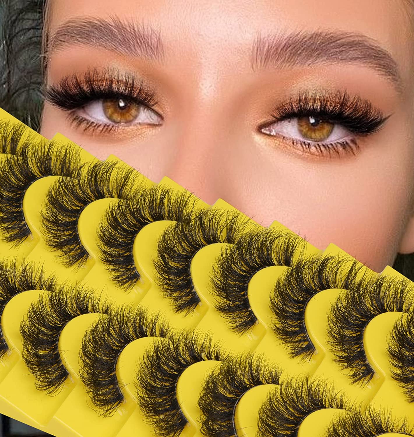 10Pairs Transparent Band Lashes Natural Long 3D Faux Mink False Eyelashes Handmade Fluffy Volume Eye Lash Cilios