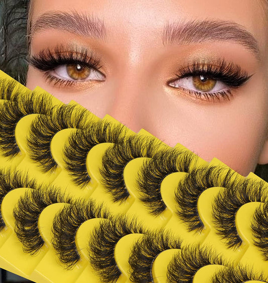 10Pairs Transparent Band Lashes Natural Long 3D Faux Mink False Eyelashes Handmade Fluffy Volume Eye Lash Cilios