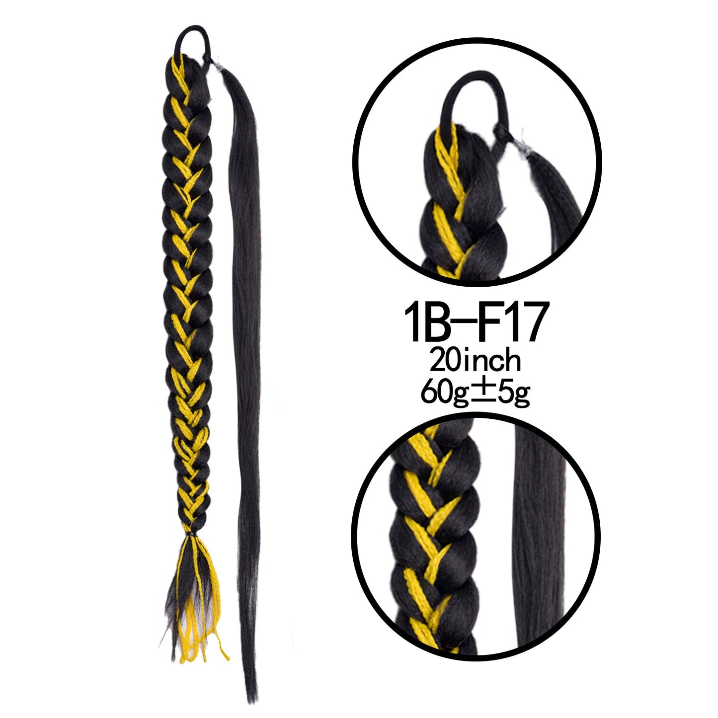 Synthetic Heat Resistant Braided Fishtail Fishbone Drawstring Ponytail Hairpiece Blonde Hair Extensions For Woman