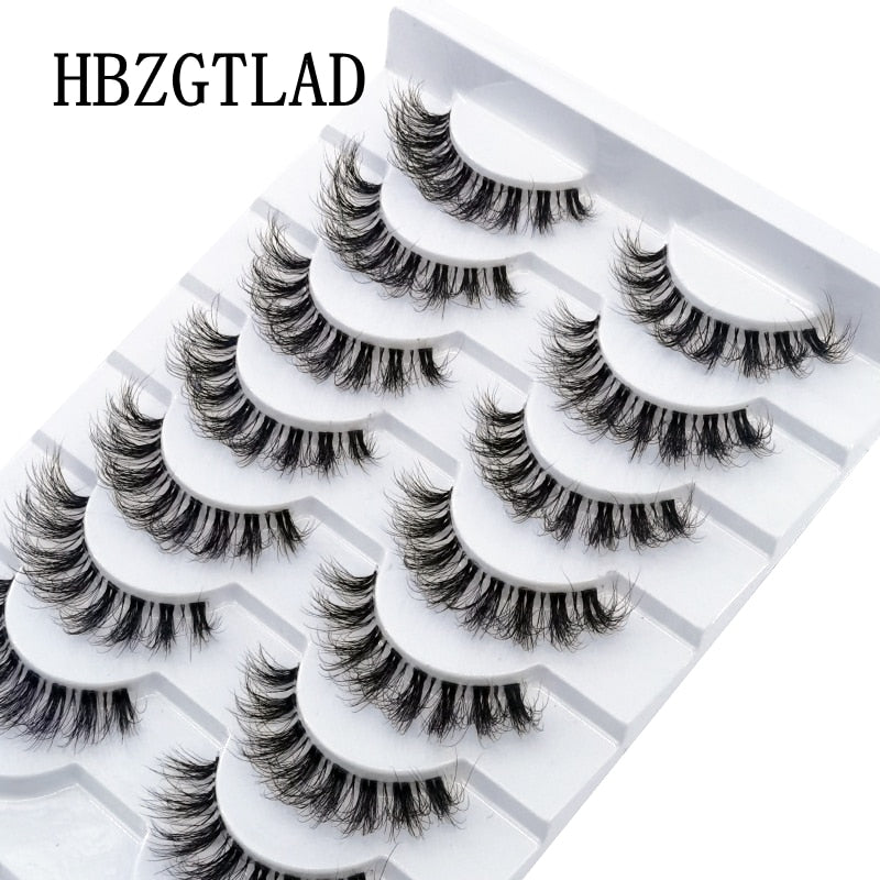 10 Pairs Mink Eyelashes Clear Band Eye Lashes Crisscross Transparent Band False Eyelashes Handmade Dramatic Lashes Upper Lashes