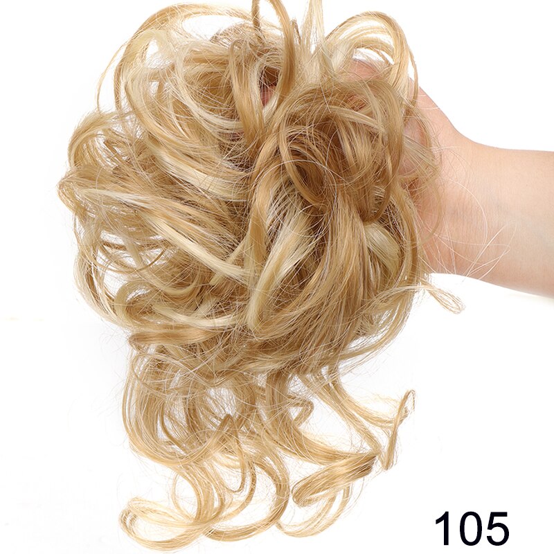 Synthetic Messy Chignon Scrunchies Natural Curly Hair Bun Pieces Fake False Hairpieces For Women Ponytail Extensions