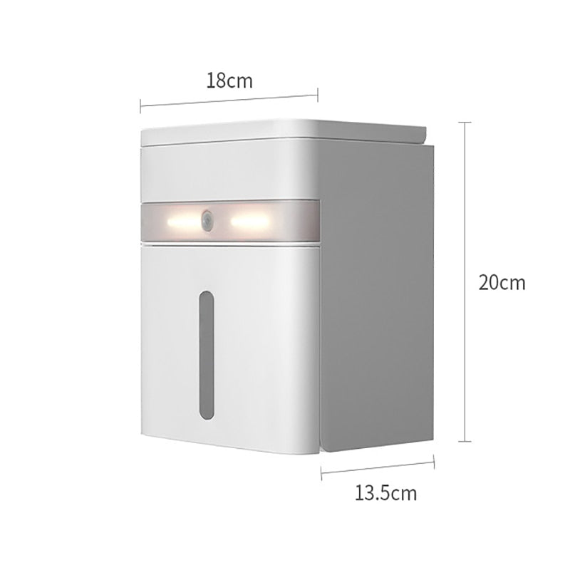 Toilet Paper Holder with Induction Light Bathroom Accessories Storag Rack Bathroom Shelf for Home Improvement Wall Shelf