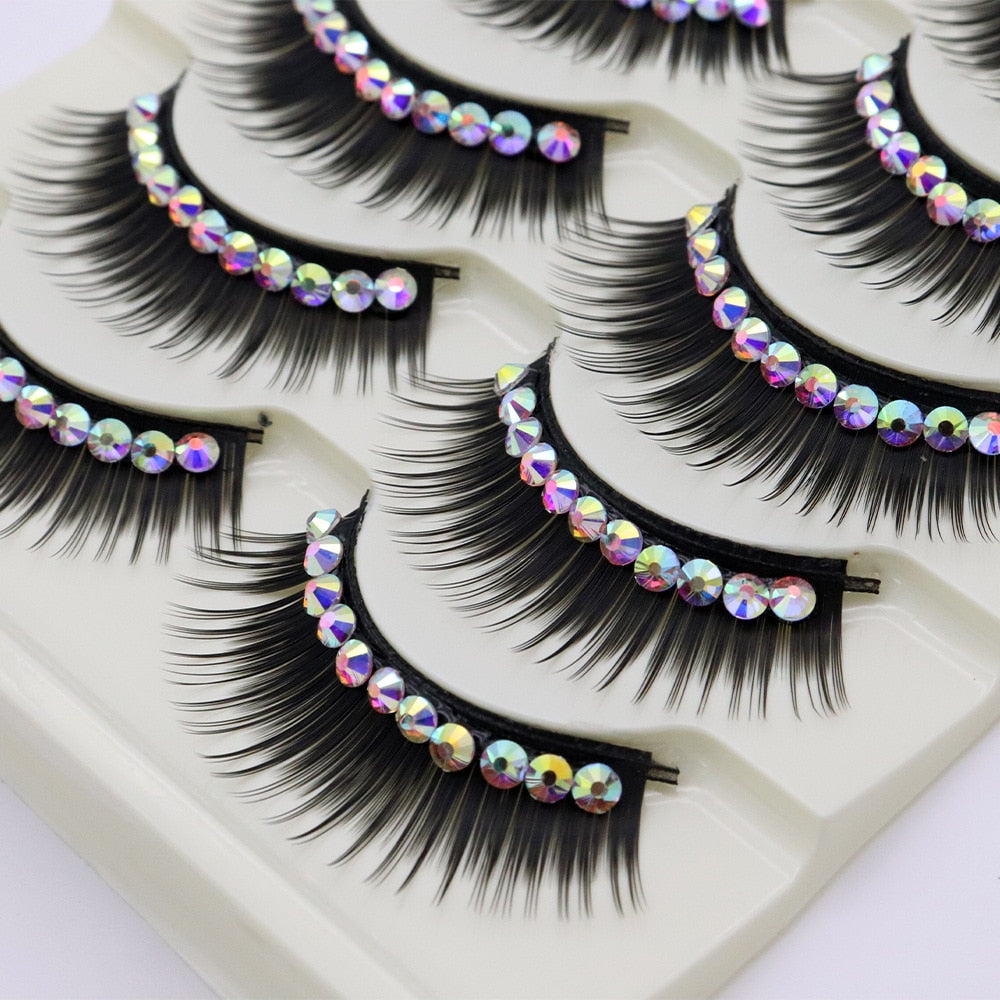 5pairs eyelash Natural False eyelashes mink lashes eyelash extension Colored eyelashes