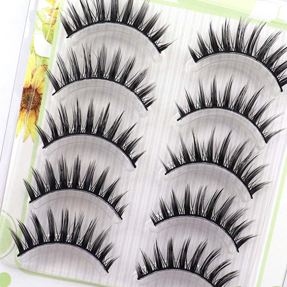 5 Pairs Eyelashes Performance Eyelash Handmade Acrylic Cross Eyelash Female Japanese 3D Natural Lashes