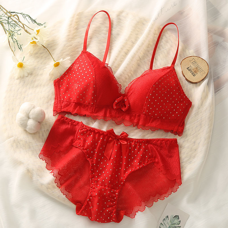 Sexy Bra Briefs Push Up Lace Bra For Women Cotton Top A B Cup Lace Brassiere Sets Wireless Bralette Underwear Bra And Panties