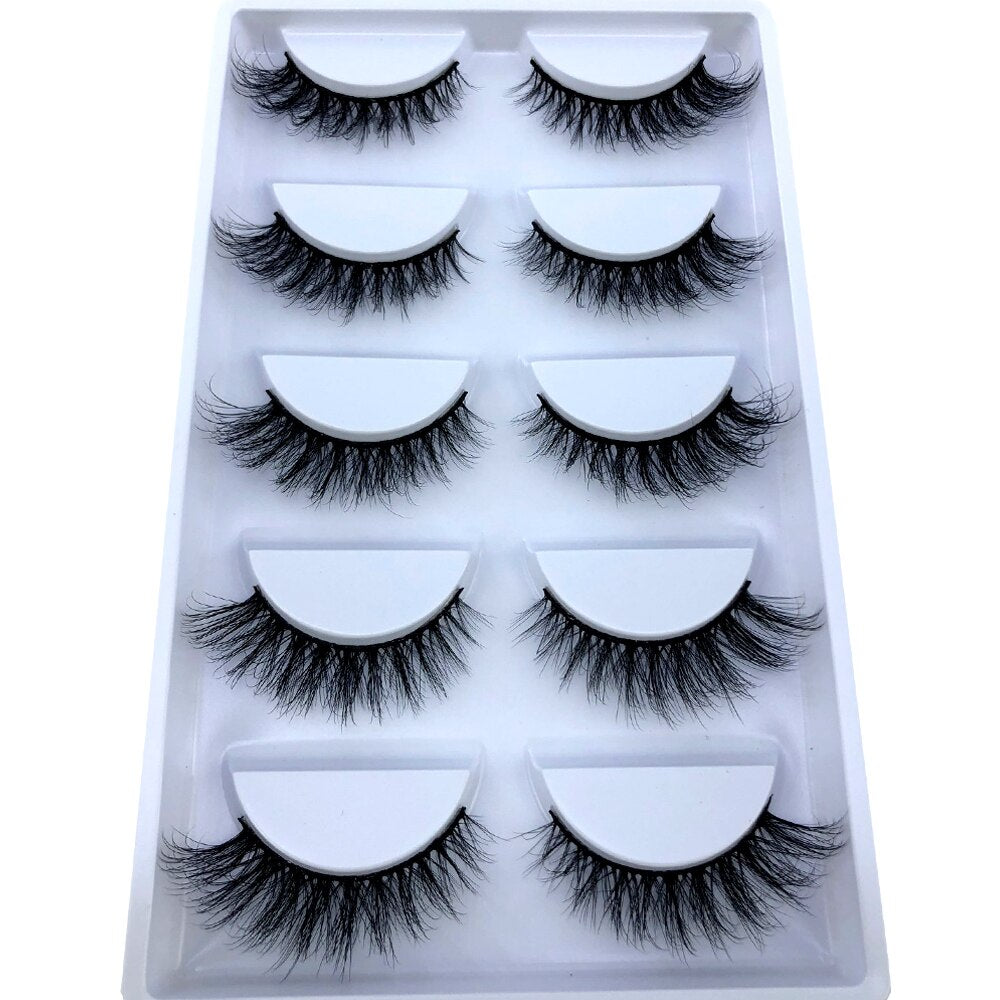 5 pairs natural fluffy 3D mink false eyelashes fake lashes Mink Lashes extension eye lashes short eyelashes