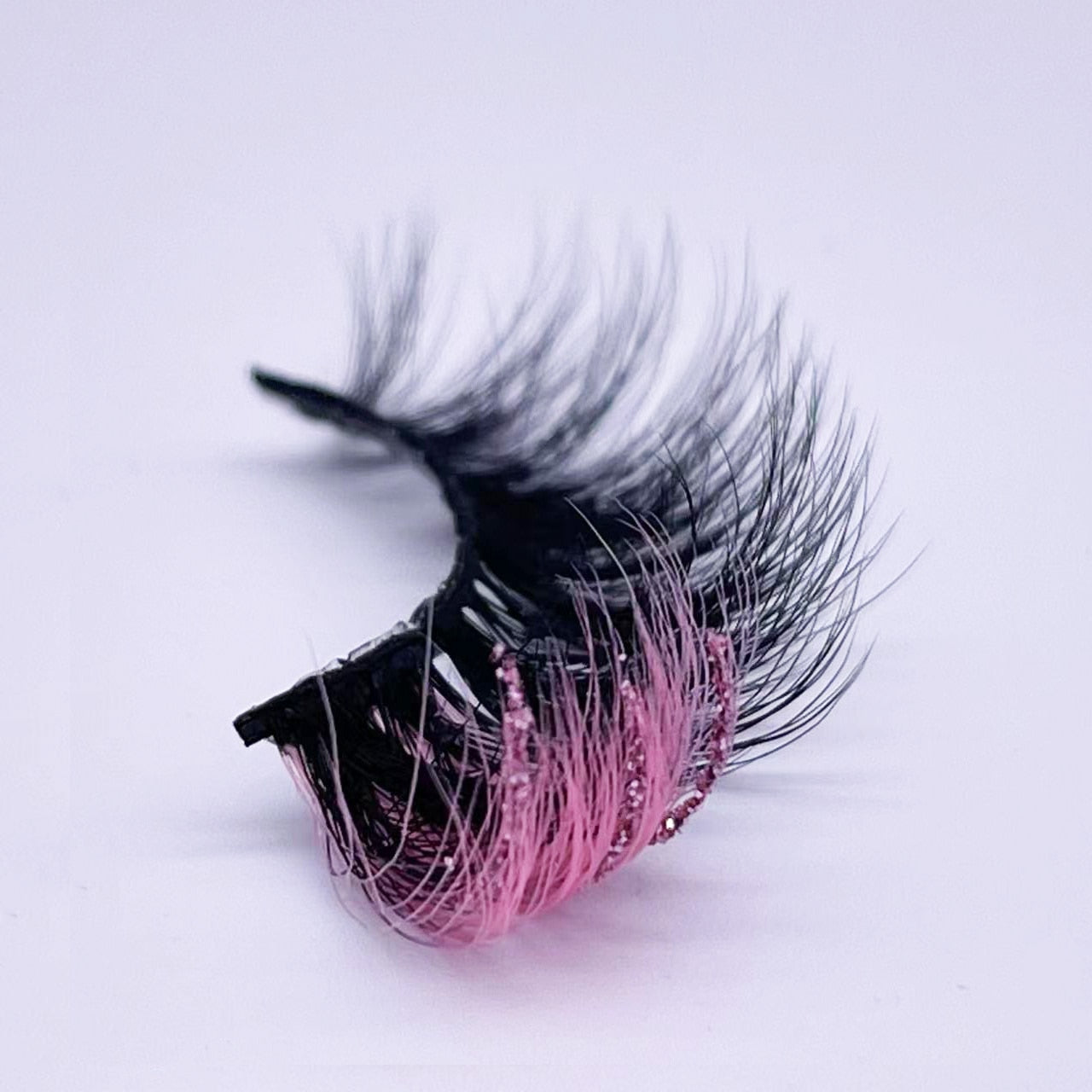 Glitter ombre Colored Lashes 20MM Mink Lashes Dramatic Colorful Natural Eyelashes Extension Fake Eyelashes
