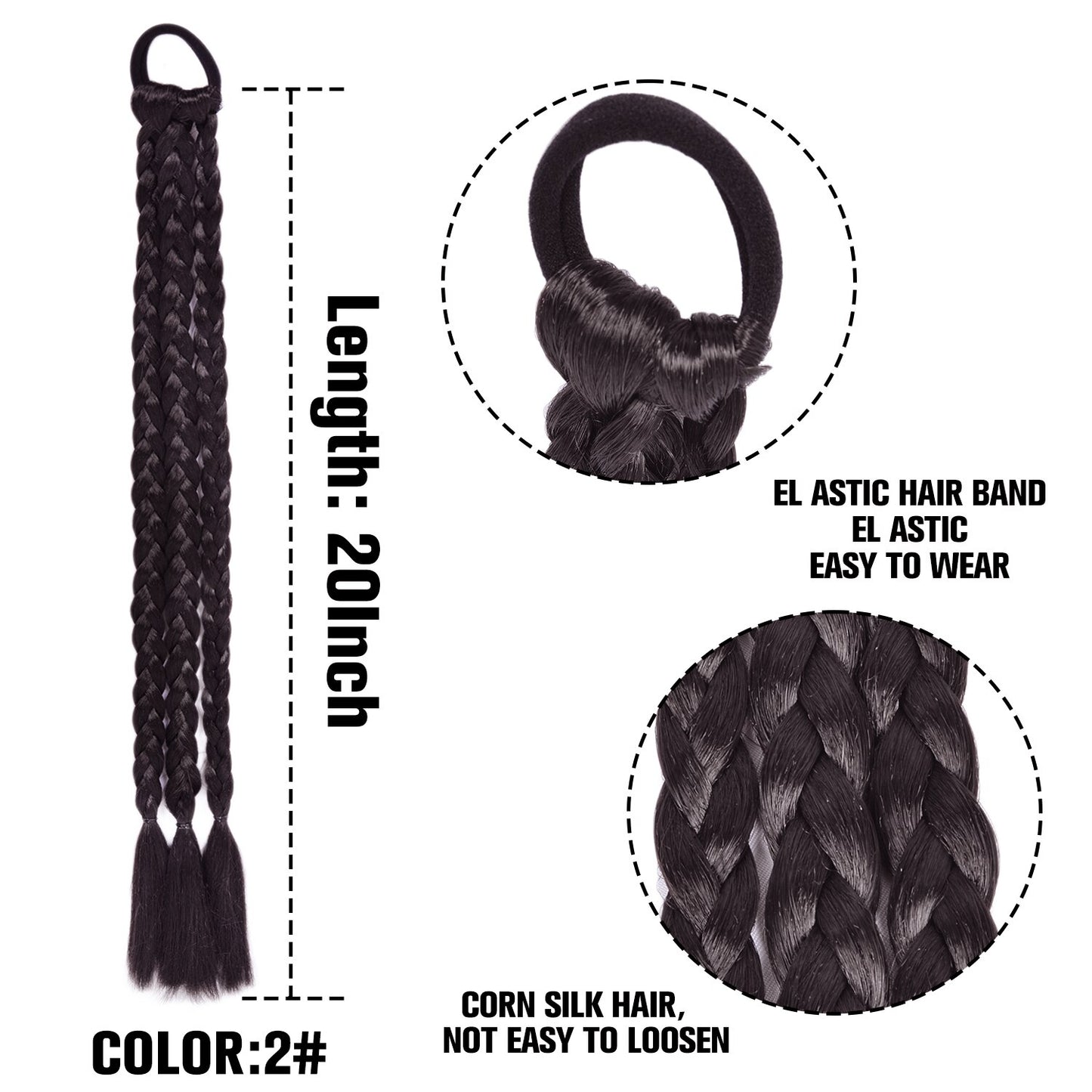 Synthetic Heat Resistant Braided Fishtail Fishbone Drawstring Ponytail Hairpiece Blonde Hair Extensions For Woman