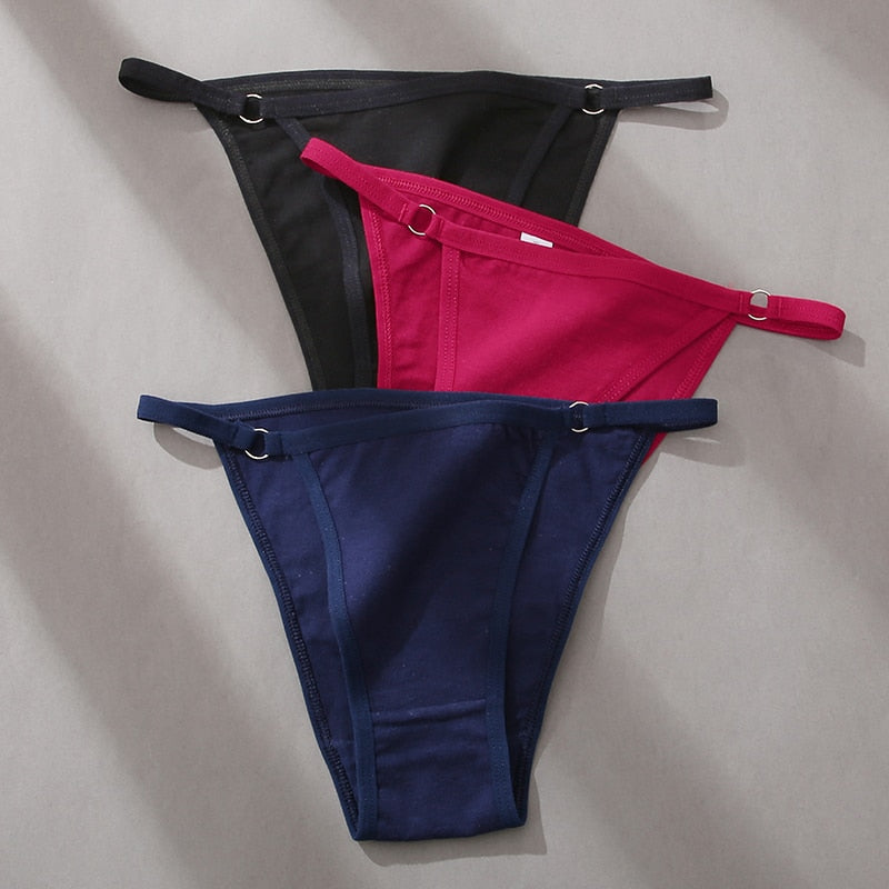 3Pcs/set Women Cotton Panties Low Waist Bikini Briefs M-2XL Ladies Underwear Female Soft Solid Underpants Lingerie