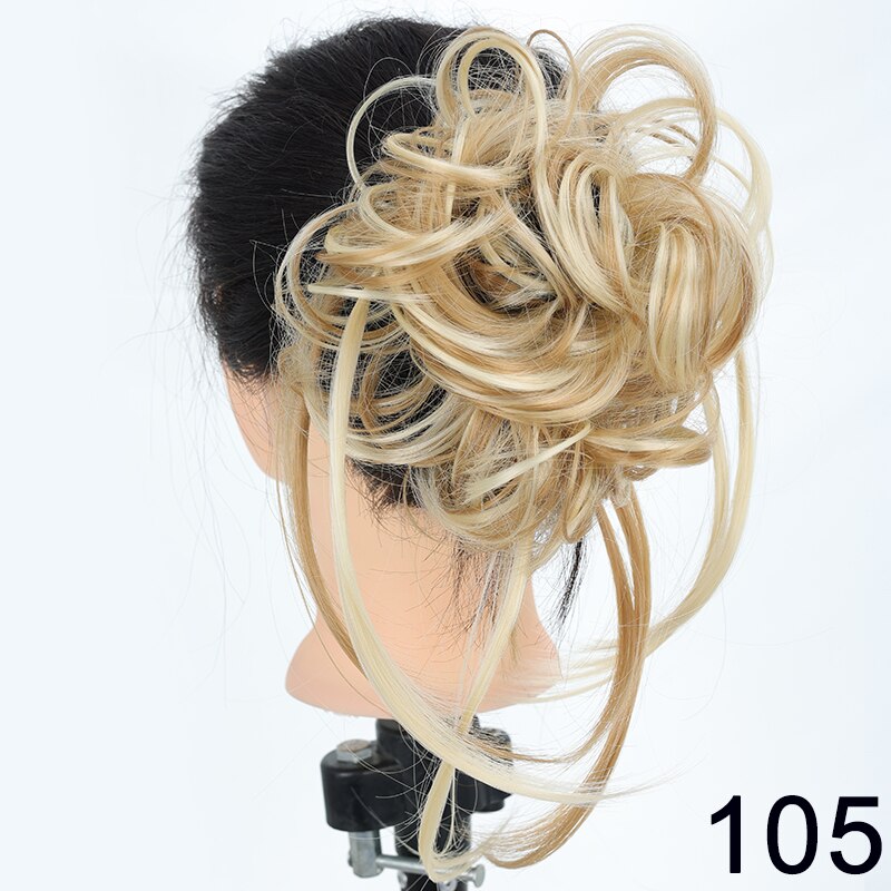 Synthetic Messy Chignon Scrunchies Natural Curly Hair Bun Pieces Fake False Hairpieces For Women Ponytail Extensions