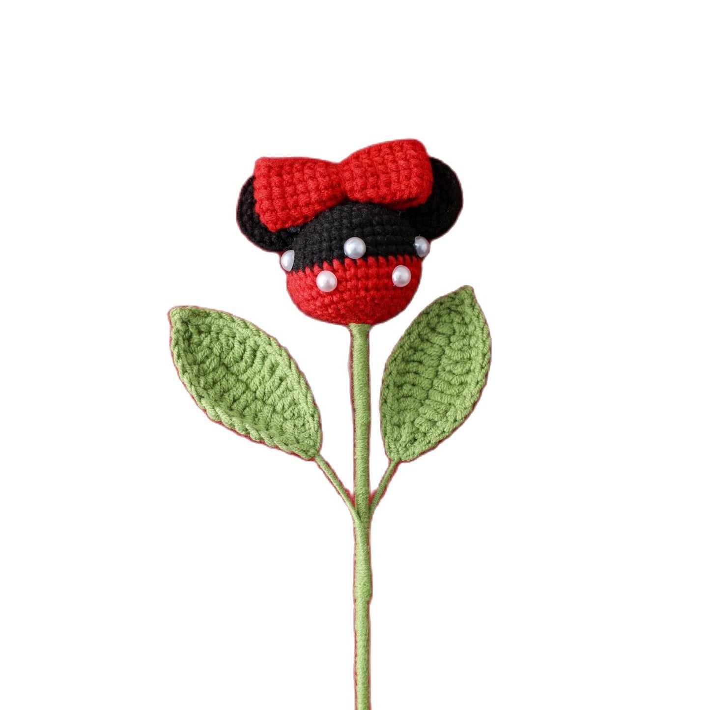 Hand-knitted Pig Crochet Flowers Bouquet Kawaii Animal Shape Artificial Flower Finished Homemade Home Decor Kids Gifts