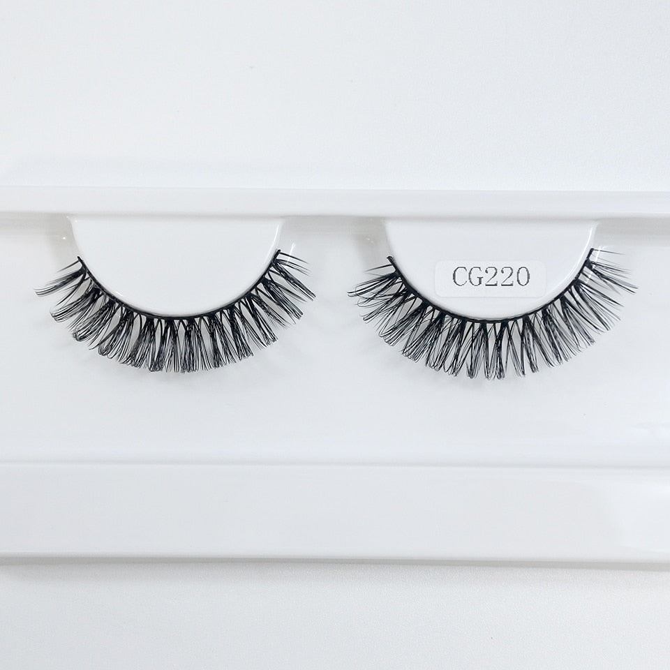 Classic Hybrid Volume Lashes Wispy D Curl Short Russian Strip Lashes False Eyelashes
