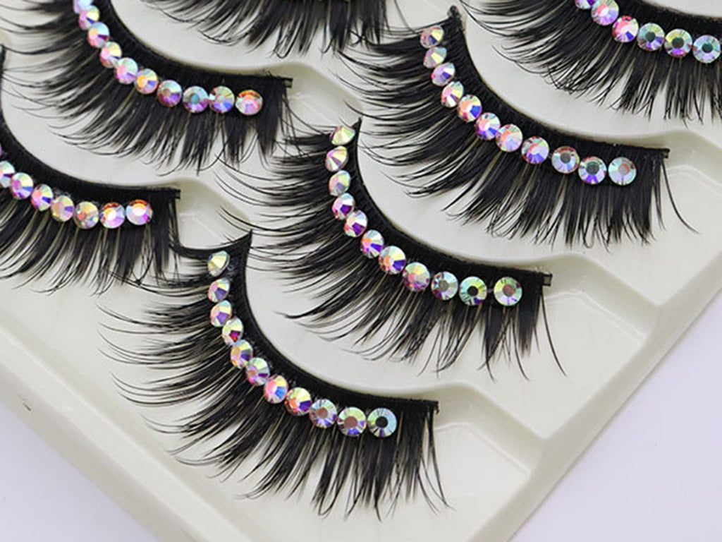 5pairs eyelash Natural False eyelashes mink lashes eyelash extension Colored eyelashes