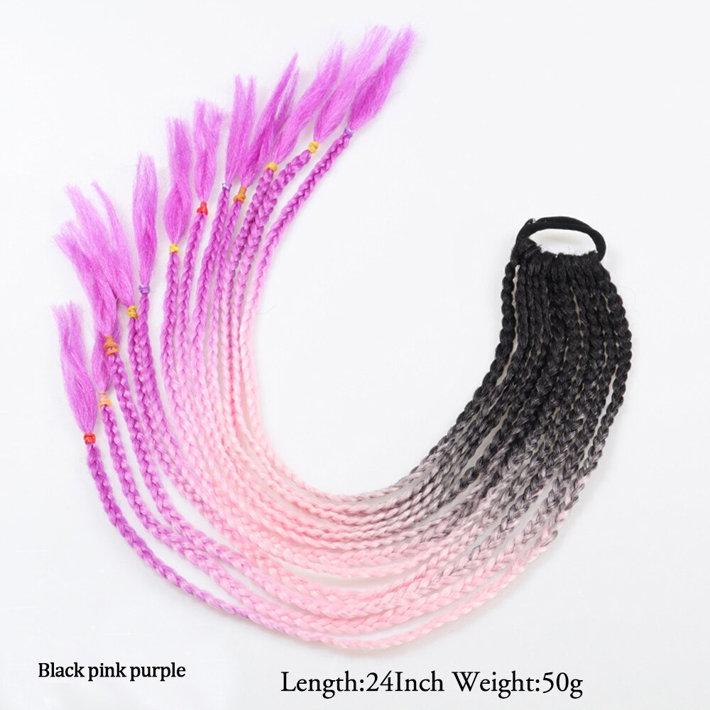 Synthetic Heat Resistant Braided Fishtail Fishbone Drawstring Ponytail Hairpiece Blonde Hair Extensions For Woman