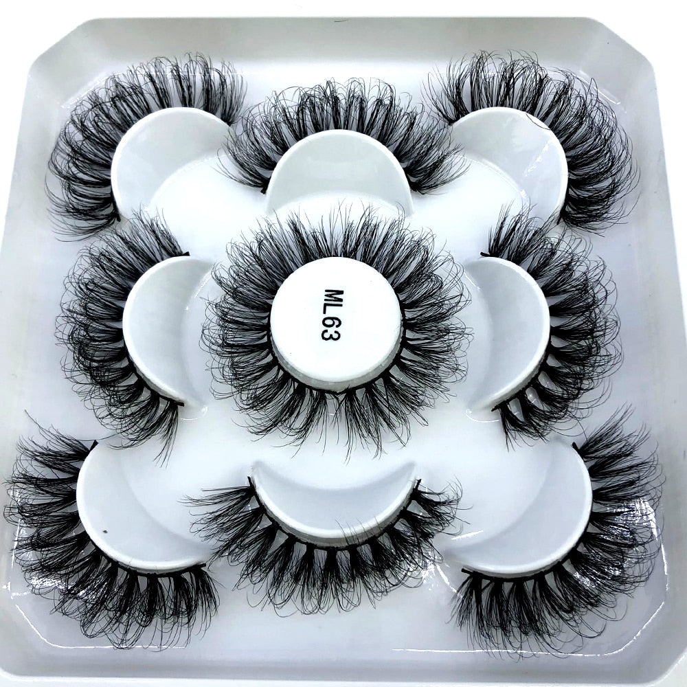 5 pairs 8-25mm natural 3D false eyelashes fake lashes Mink Lashes extension