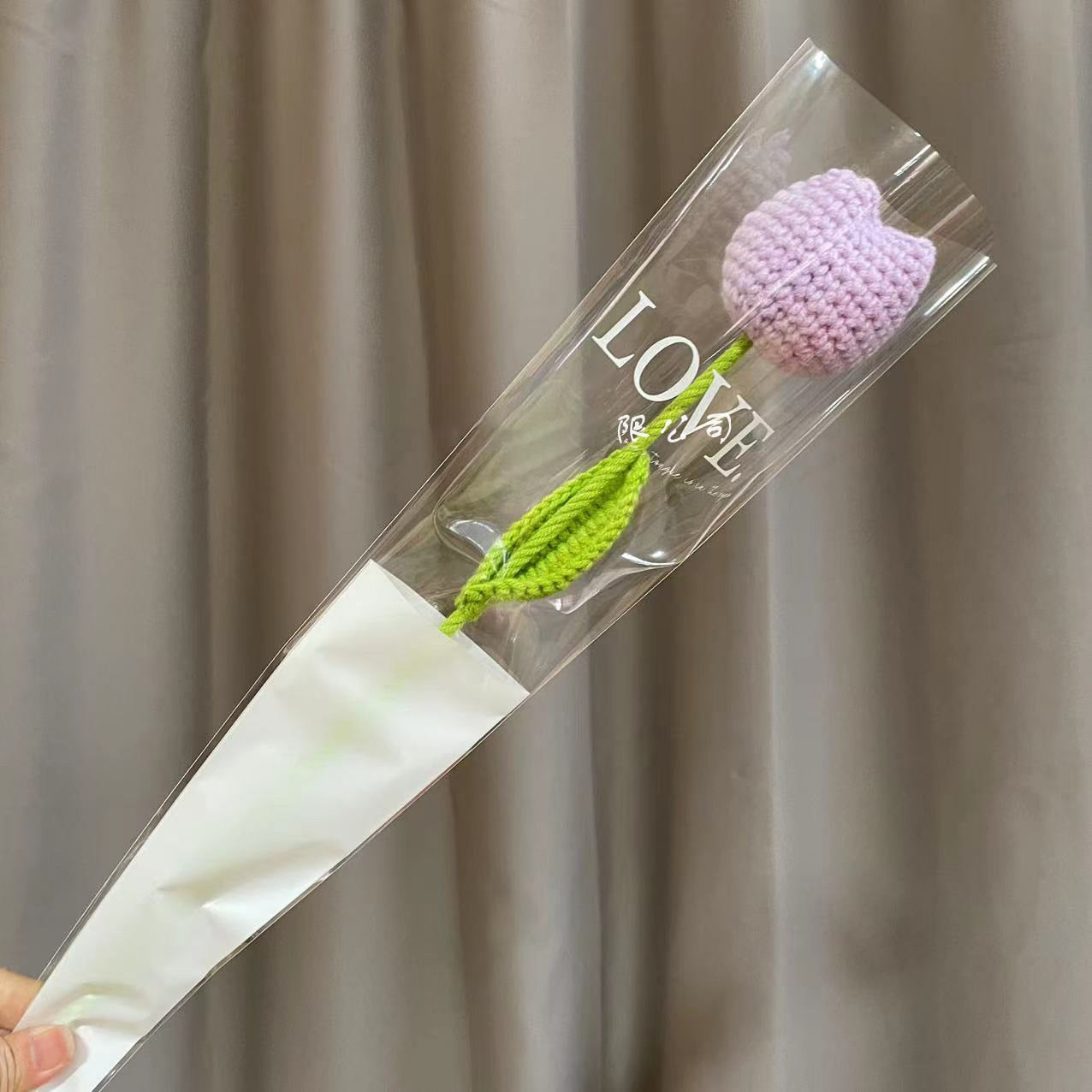 10pcs Hand-knitted Yarn Crochet Sunflower Bouquet Handmade Daisy Tulip Rose Decorative Home Creative Decorate