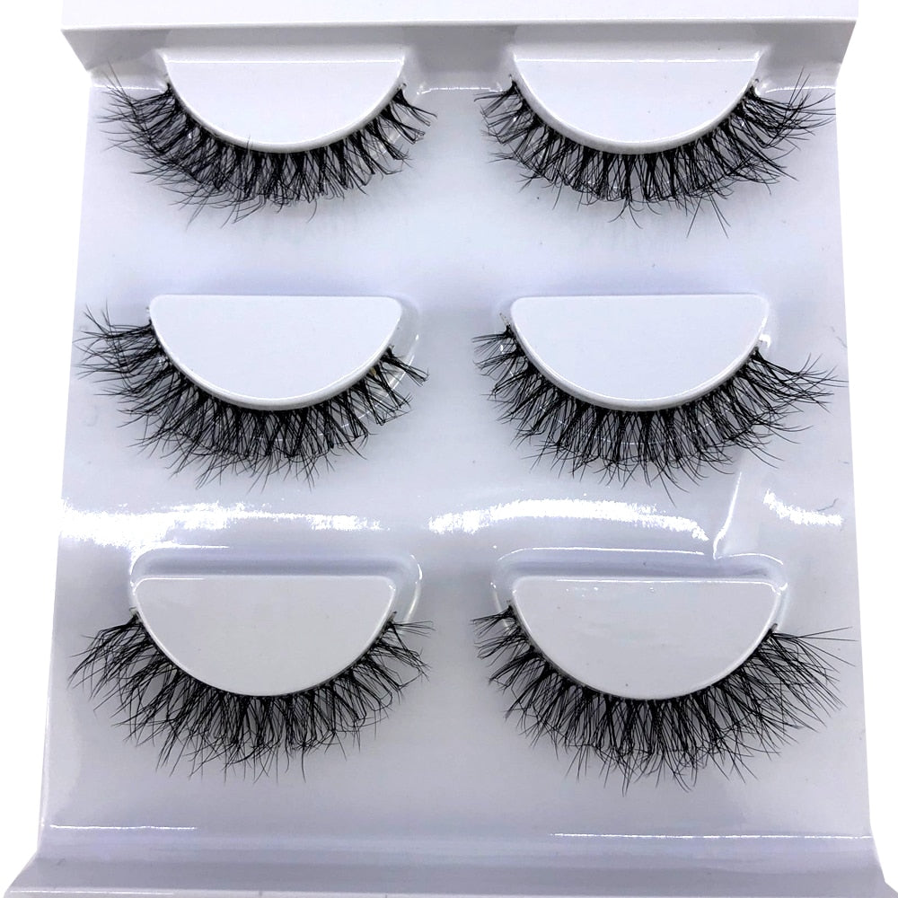 5 pairs Mink Eyelashes Clear Band Eye Lashes Crisscross Transparent Band False Eyelashes Handmade Dramatic Lashes Upper Lash