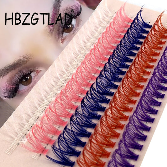 Blue Purple Mix Colored Lashes Cluster Eyelash Extension Natural Long 40D Volume Effect Faux Bunche