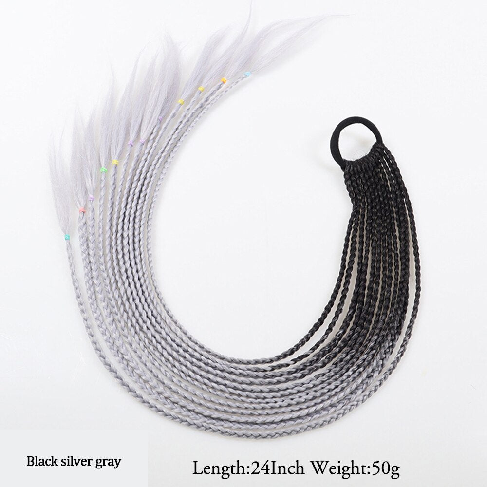 Synthetic Heat Resistant Braided Fishtail Fishbone Drawstring Ponytail Hairpiece Blonde Hair Extensions For Woman