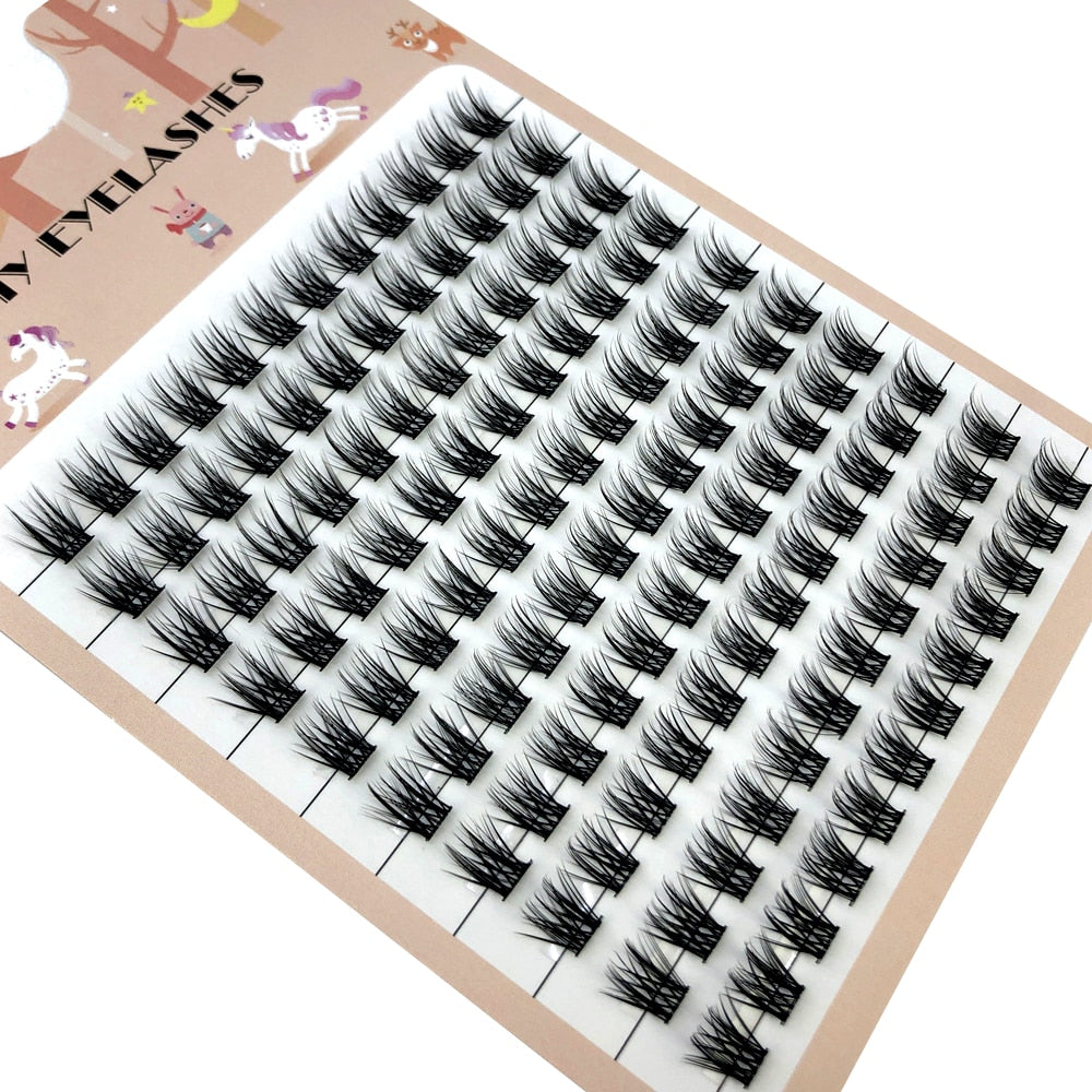 Diy Grafting 3D Fluffy Single Cluster False Lashes Dramatic Volume Fans Individual Eyelash Segmented Lashes Natural Faux Lashes