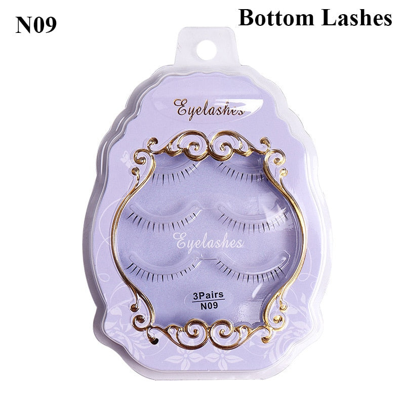 3 Pairs Mink Eyelashes Little Devil False Lash Extension Natural Fairy Wispy Lash Cross Curling Fairy False Eyelashes