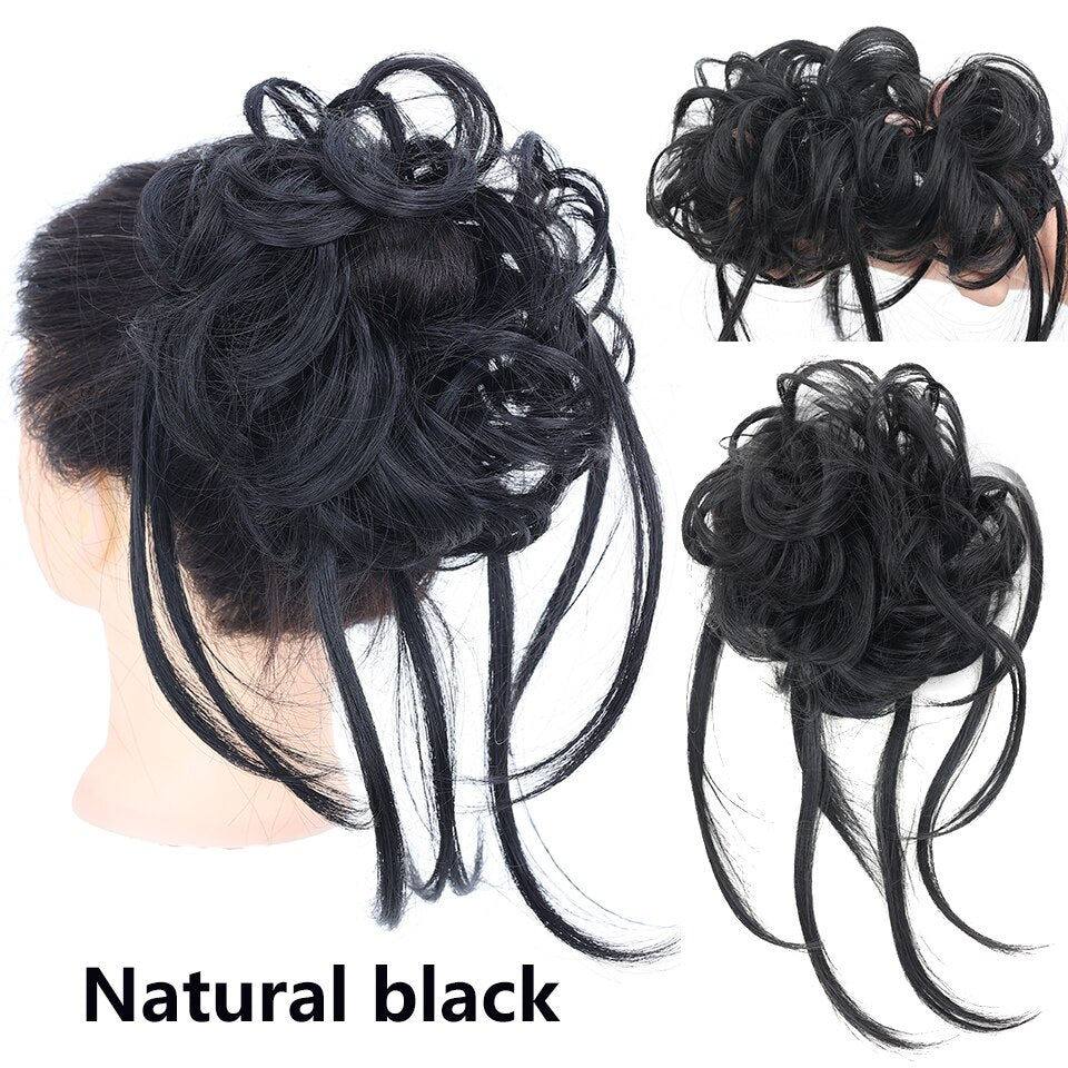 Synthetic Claw Chignon Clip in Hair Bun Messy Curly Hair Hairpieces Natural Wavy Curly Combs add Hair Volume for Women