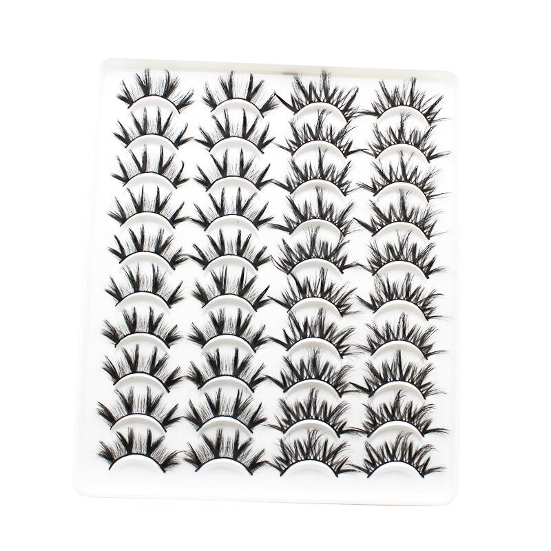 20 Pairs Mink Fluffy Lashes Eyelash Extension Natural False Eyelashes Dramatic Volume Lashes Reusable Lashes